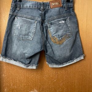 Womens Trama Jeans Distressed cuffed Shorts Waist 32” Inseam 6”